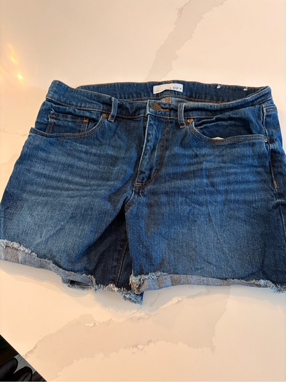 LOFT Women's Dark Blue Denim Jean Shorts